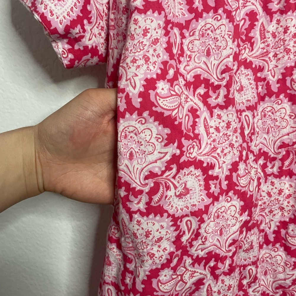 J. McLaughlin Mock Neck A-line Cotton Shirt Dress Sz Large Pockets - Picture 7 of 8